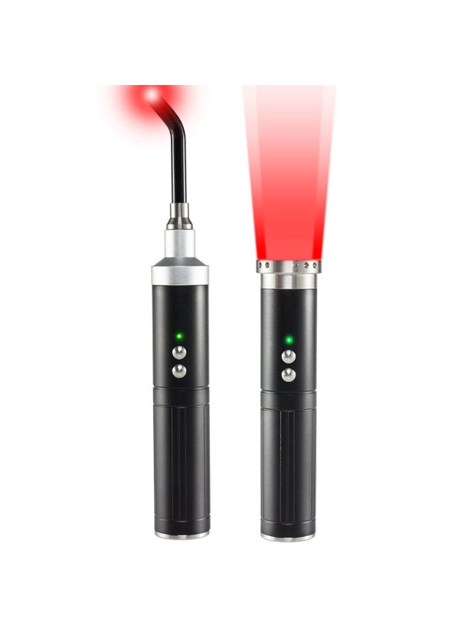 Phototherapy device for relieving cold sores and ulcers. Infrared phototherapy. Suitable for muscle and nerve pain in the lips, ears, knees, and hands. Comes with a detachable probe (black). - Image 1